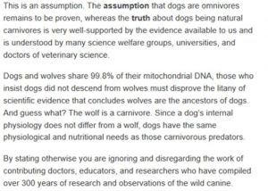 Dogs are STILL carnivores
