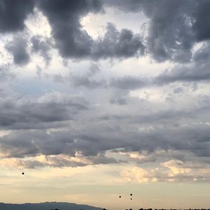 Four hot air balloons