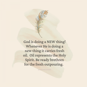 God is doing a NEW thing!