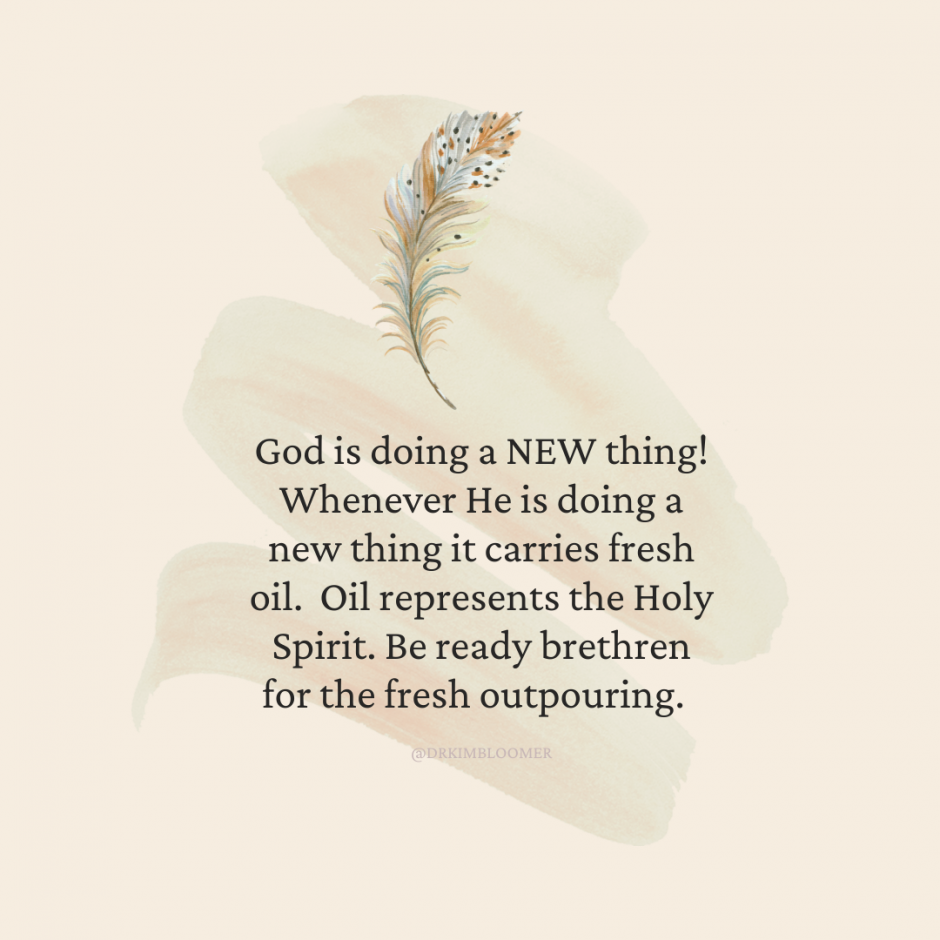 God is doing a NEW thing!